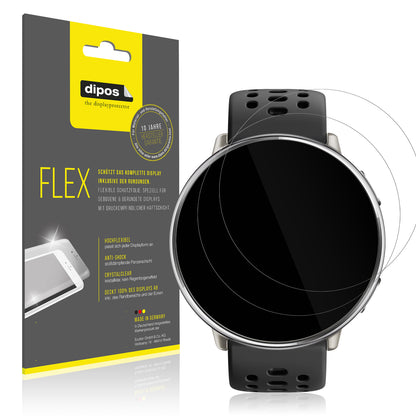 Klare Displayschutzfolie von dipos passend für Amazfit Active 2, 100% Displayabdeckung und blasenfreie Montage