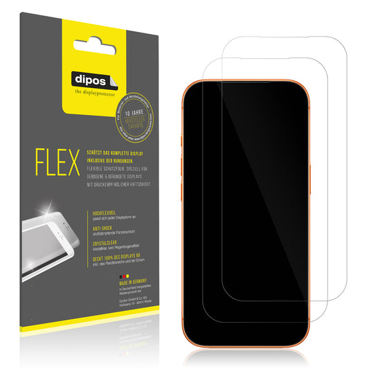 Klare Displayschutzfolie von dipos passend für Apple iPhone 17 Pro Max, 100% Displayabdeckung und blasenfreie Montage