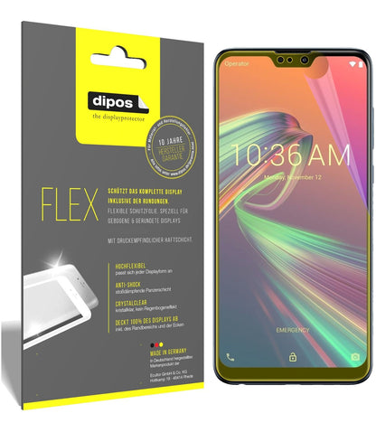 Klare Displayschutzfolie von dipos passend für Asus ZenFone Max Pro (M2), 100% Displayabdeckung und blasenfreie Montage