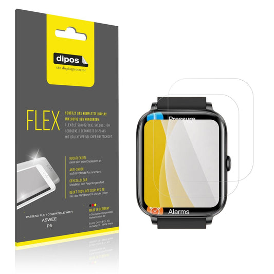 Klare Displayschutzfolie von dipos passend für ASWEE P6, 100% Displayabdeckung und blasenfreie Montage