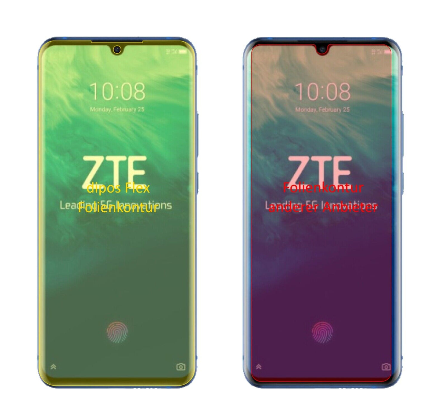 Klare Displayschutzfolie von dipos passend für Axon 10 Pro, 100% Displayabdeckung und blasenfreie Montage