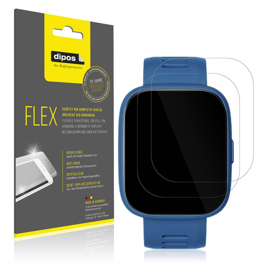 Klare Displayschutzfolie von dipos passend für BiggerFive Smartwatch Kinder, 100% Displayabdeckung und blasenfreie Montage