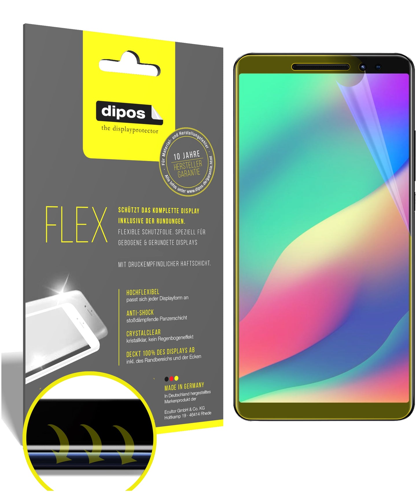 Klare Displayschutzfolie von dipos passend für Blackview Max 1, 100% Displayabdeckung und blasenfreie Montage