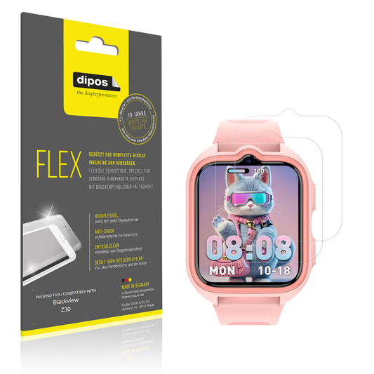 Klare Displayschutzfolie von dipos passend für Blackview Z30, 100% Displayabdeckung und blasenfreie Montage