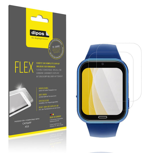 Klare Displayschutzfolie von dipos passend für CATGIFF X53, 100% Displayabdeckung und blasenfreie Montage