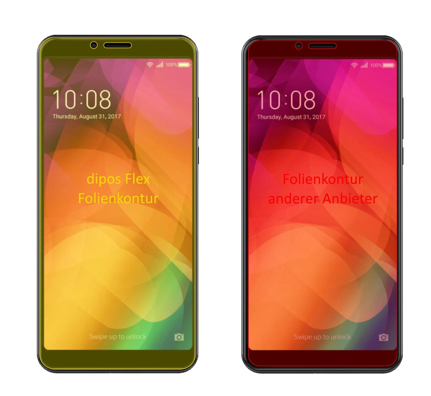 Klare Displayschutzfolie von dipos passend für Coolpad Note 8, 100% Displayabdeckung und blasenfreie Montage