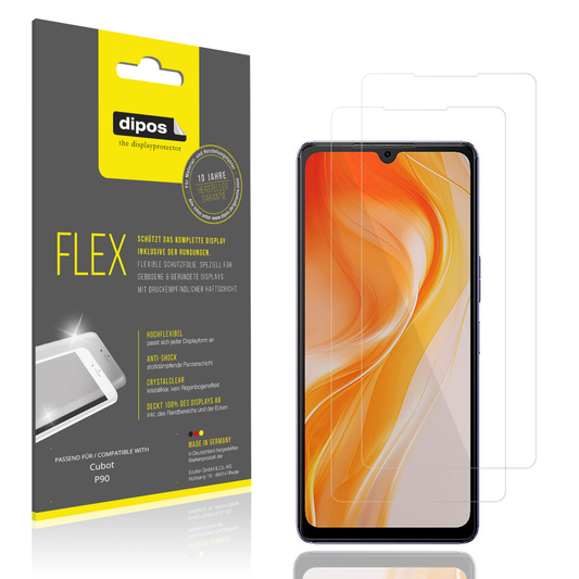 Klare Displayschutzfolie von dipos passend für Cubot P90, 100% Displayabdeckung und blasenfreie Montage