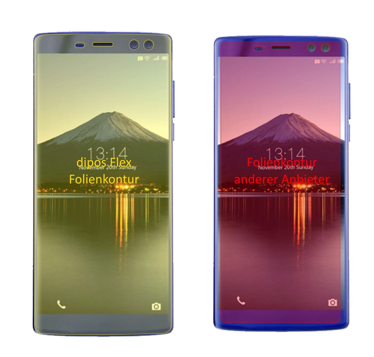 Klare Displayschutzfolie von dipos passend für Doogee BL12000, 100% Displayabdeckung und blasenfreie Montage
