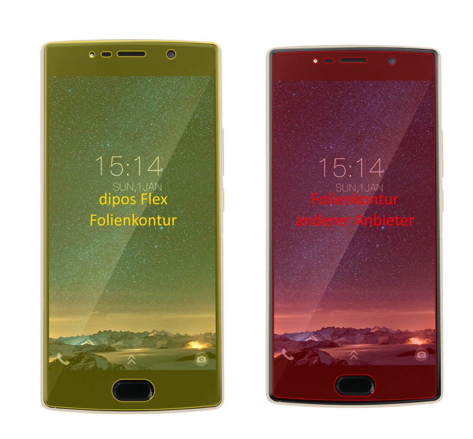 Klare Displayschutzfolie von dipos passend für Doogee BL7000, 100% Displayabdeckung und blasenfreie Montage