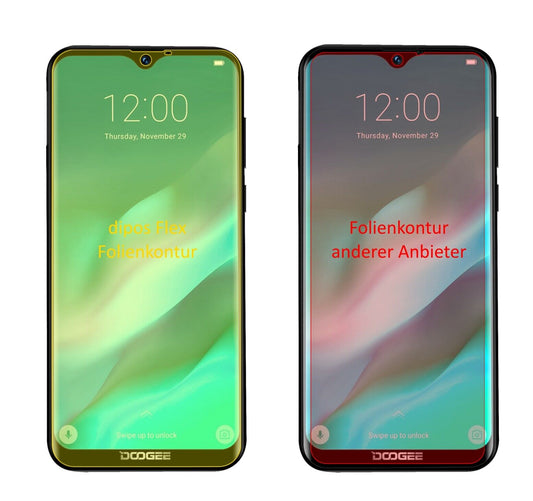 Klare Displayschutzfolie von dipos passend für Doogee X90L, 100% Displayabdeckung und blasenfreie Montage