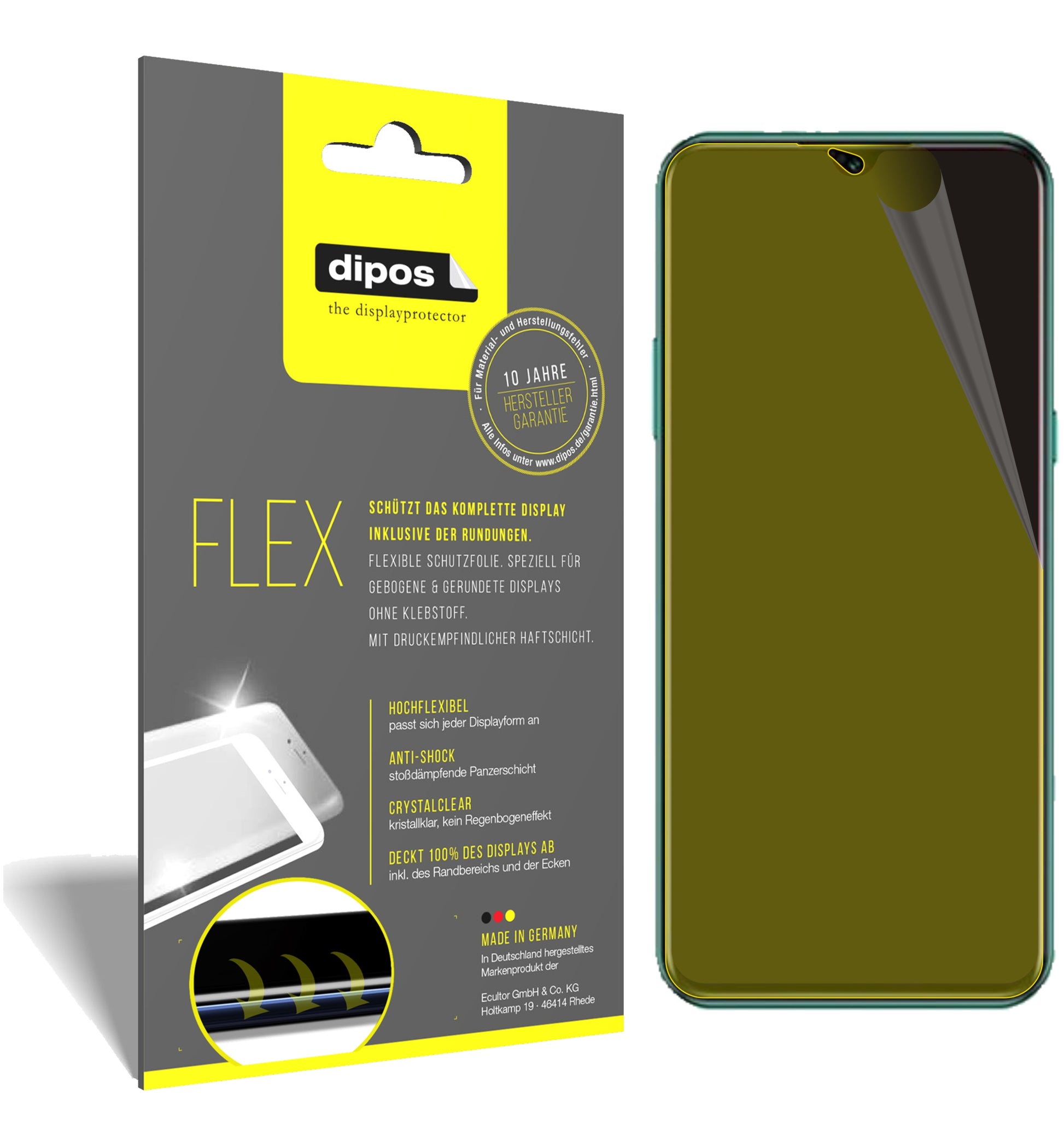 Klare Displayschutzfolie von dipos passend für Doogee X95 (2020), 100% Displayabdeckung und blasenfreie Montage