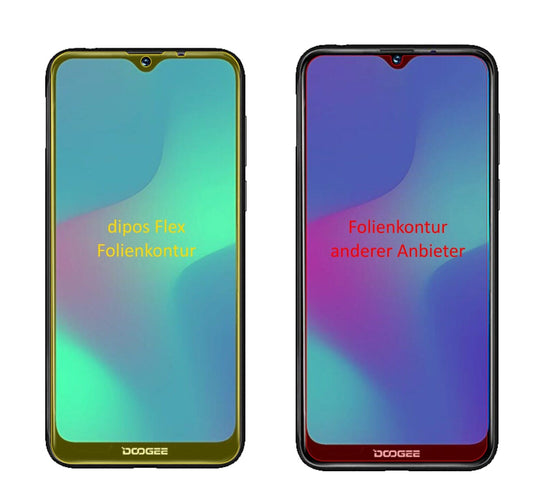 Klare Displayschutzfolie von dipos passend für Doogee Y8, 100% Displayabdeckung und blasenfreie Montage