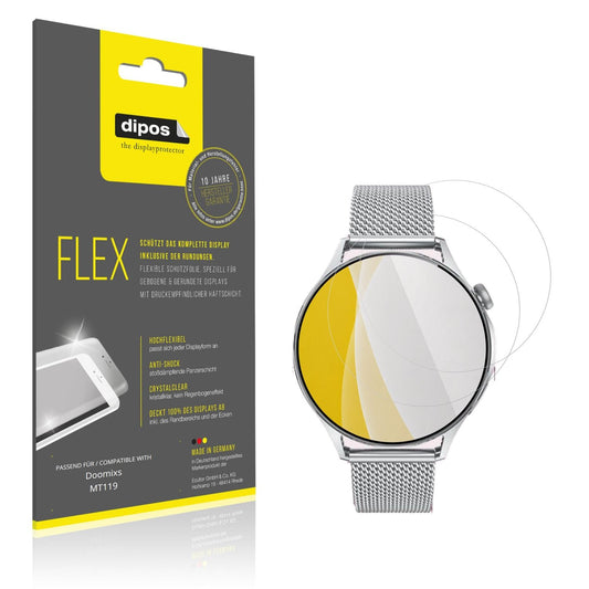 Klare Displayschutzfolie von dipos passend für Doomixs MT119, 100% Displayabdeckung und blasenfreie Montage