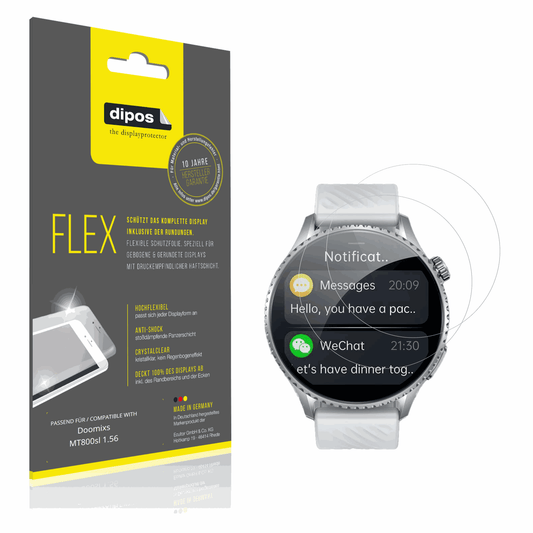 Klare Displayschutzfolie von dipos passend für Doomixs MT800sl 1.56, 100% Displayabdeckung und blasenfreie Montage