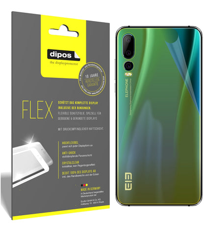 Klare Displayschutzfolie von dipos passend für Elephone A5 Rückseite, 100% Displayabdeckung und blasenfreie Montage