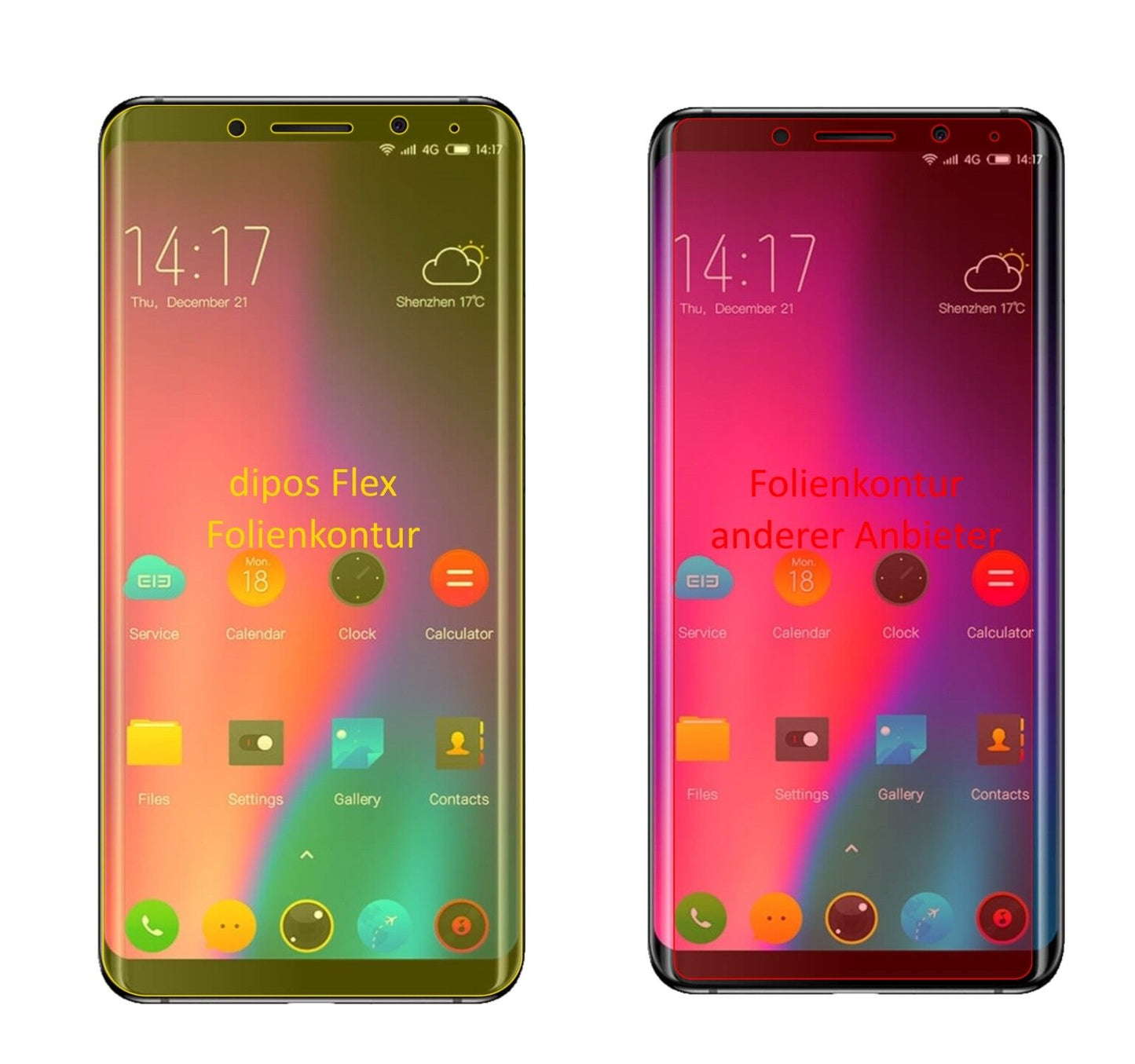 Klare Displayschutzfolie von dipos passend für Elephone U Pro, 100% Displayabdeckung und blasenfreie Montage