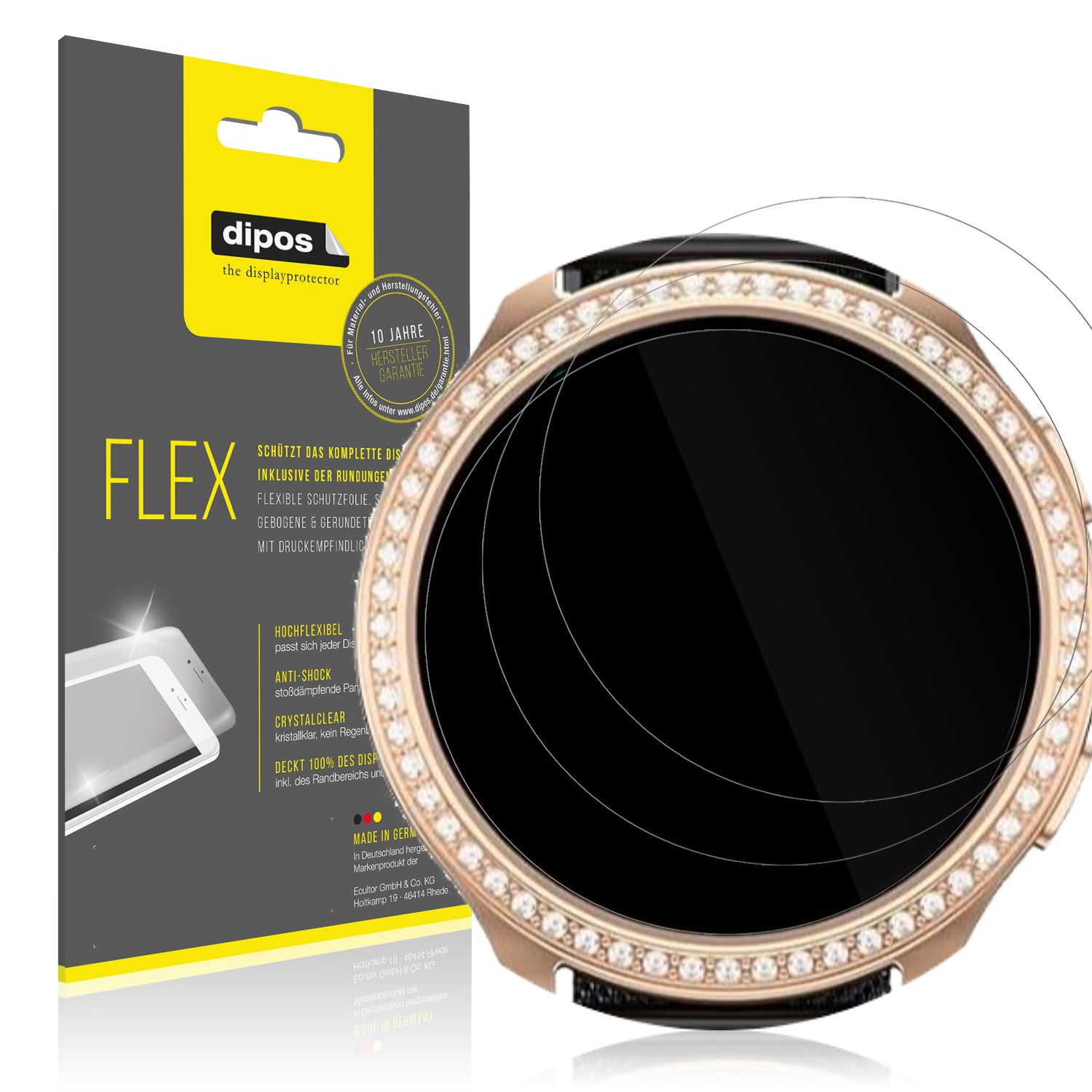 Klare Displayschutzfolie von dipos passend für elfofle P72 1.32 Zoll, 100% Displayabdeckung und blasenfreie Montage
