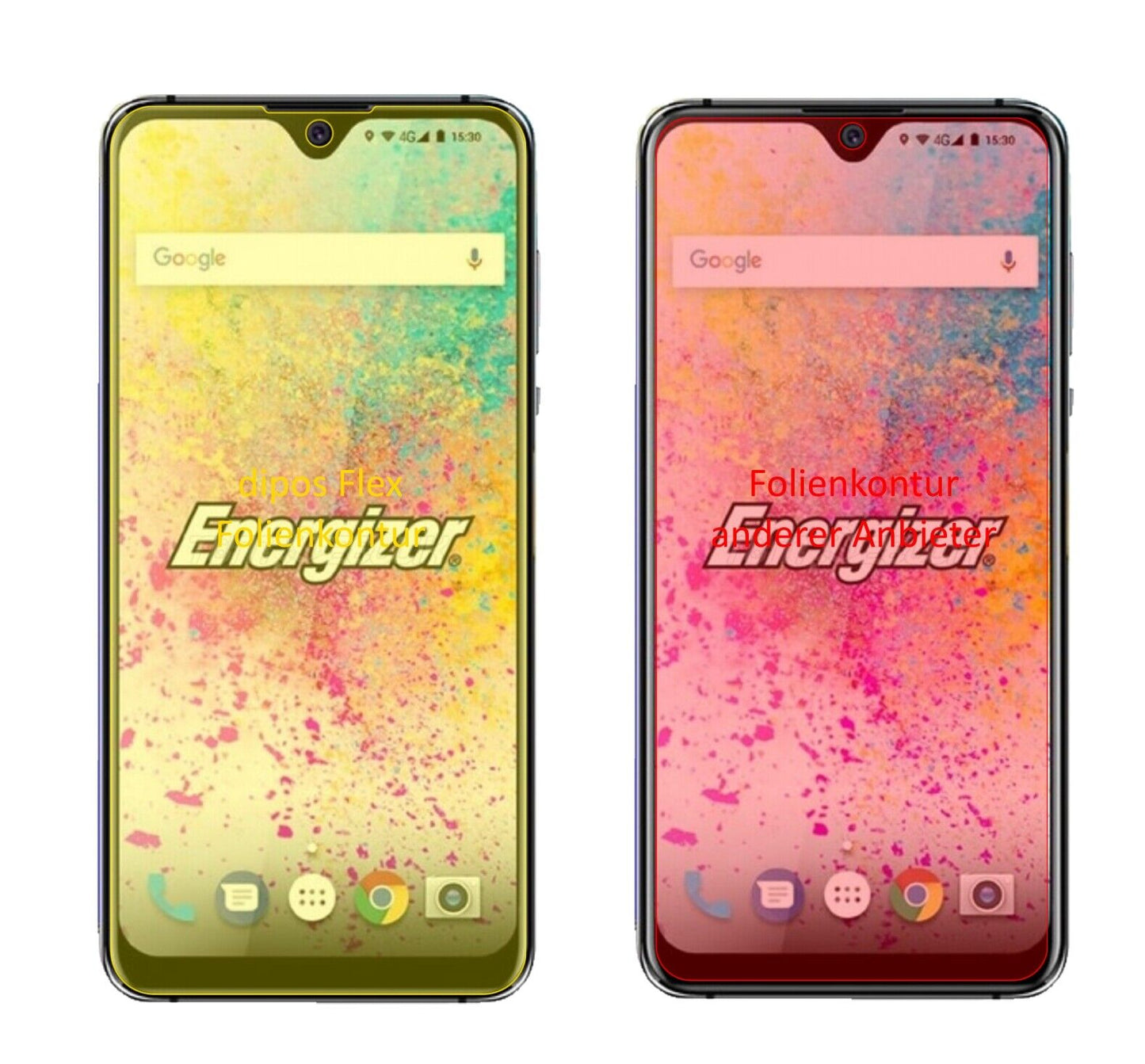 Klare Displayschutzfolie von dipos passend für Energizer Ultimate U620S Pop, 100% Displayabdeckung und blasenfreie Montage