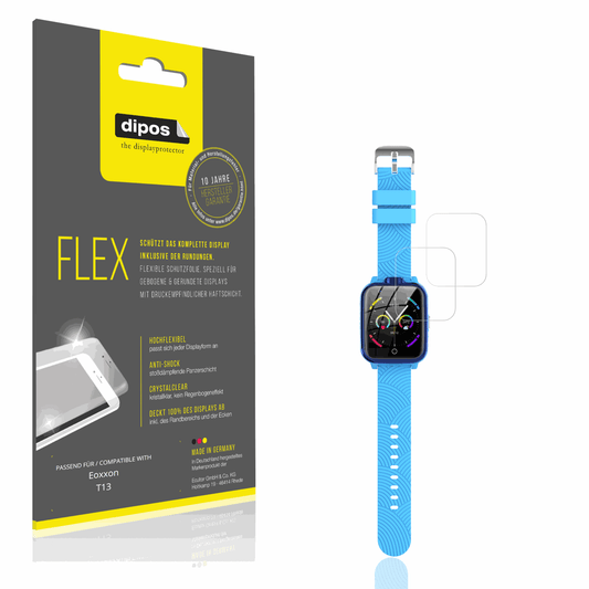 Klare Displayschutzfolie von dipos passend für Eoxxon T13, 100% Displayabdeckung und blasenfreie Montage