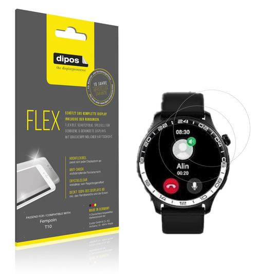 Klare Displayschutzfolie von dipos passend für Fempoin T10, 100% Displayabdeckung und blasenfreie Montage
