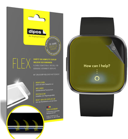 Klare Displayschutzfolie von dipos passend für FitBit Versa 2, 100% Displayabdeckung und blasenfreie Montage