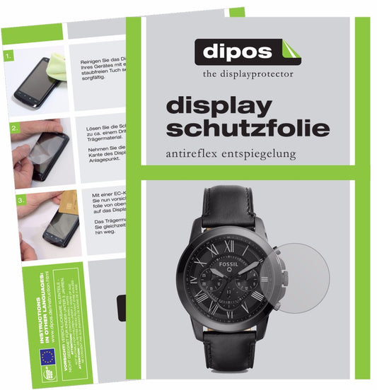 Klare Displayschutzfolie von dipos passend für Fossil Q Grant (TPU), 100% Displayabdeckung und blasenfreie Montage