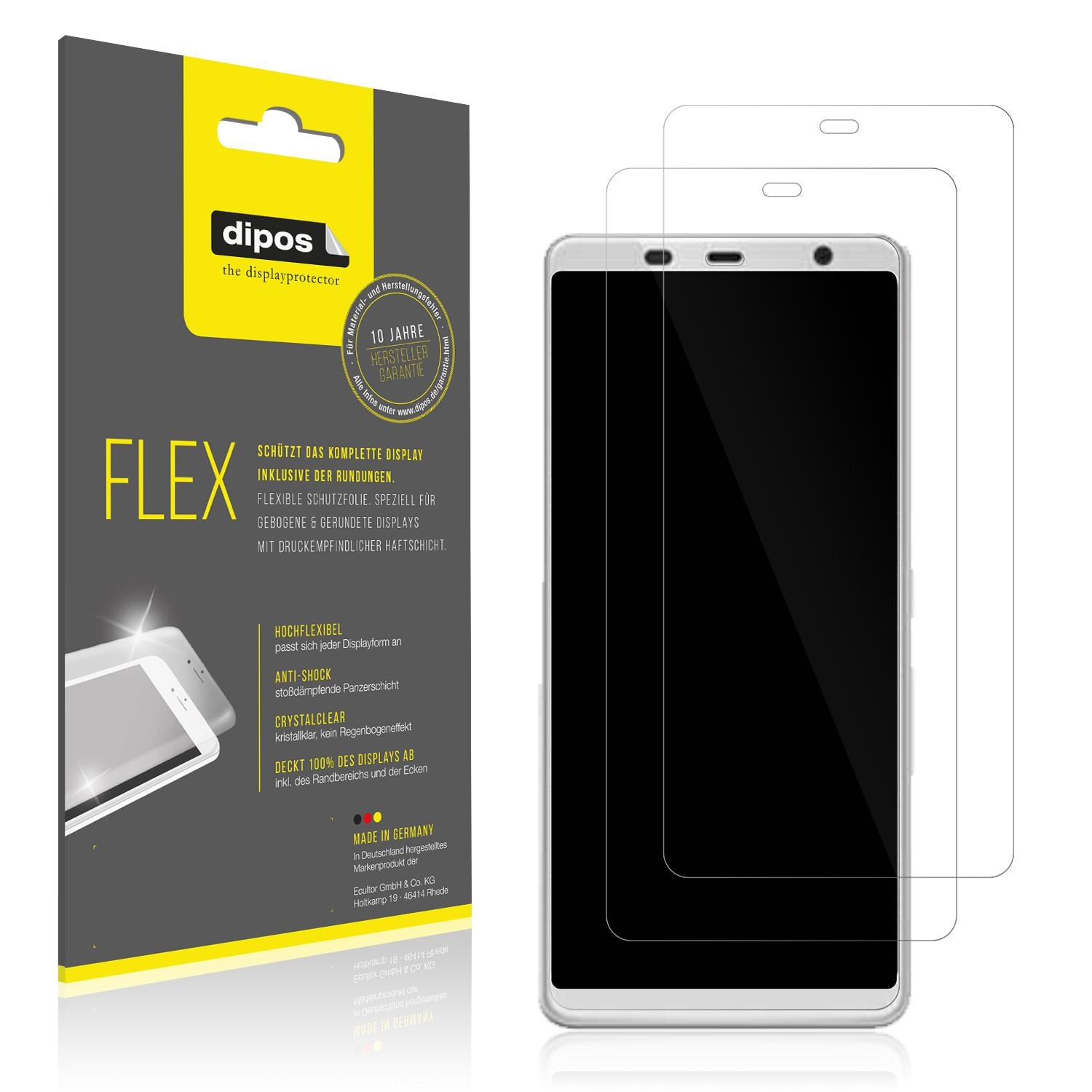 Klare Displayschutzfolie von dipos passend für Fujitsu Arrows Be F-02L, 100% Displayabdeckung und blasenfreie Montage
