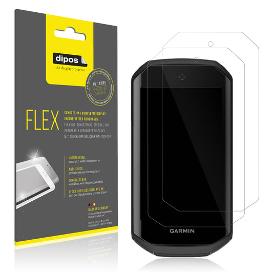 Klare Displayschutzfolie von dipos passend für Garmin Edge 1050, 100% Displayabdeckung und blasenfreie Montage