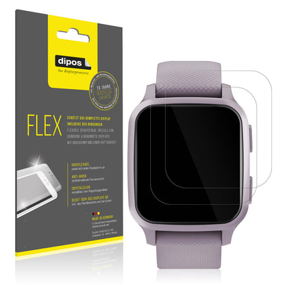 Klare Displayschutzfolie von dipos passend für Garmin Venu Sq, 100% Displayabdeckung und blasenfreie Montage