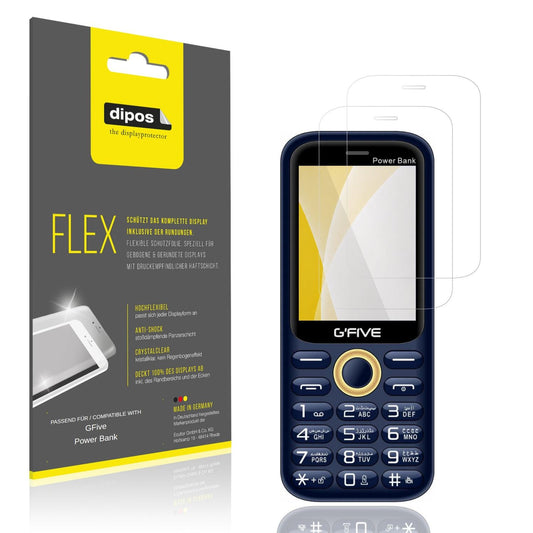 Klare Displayschutzfolie von dipos passend für GFive Power Bank, 100% Displayabdeckung und blasenfreie Montage