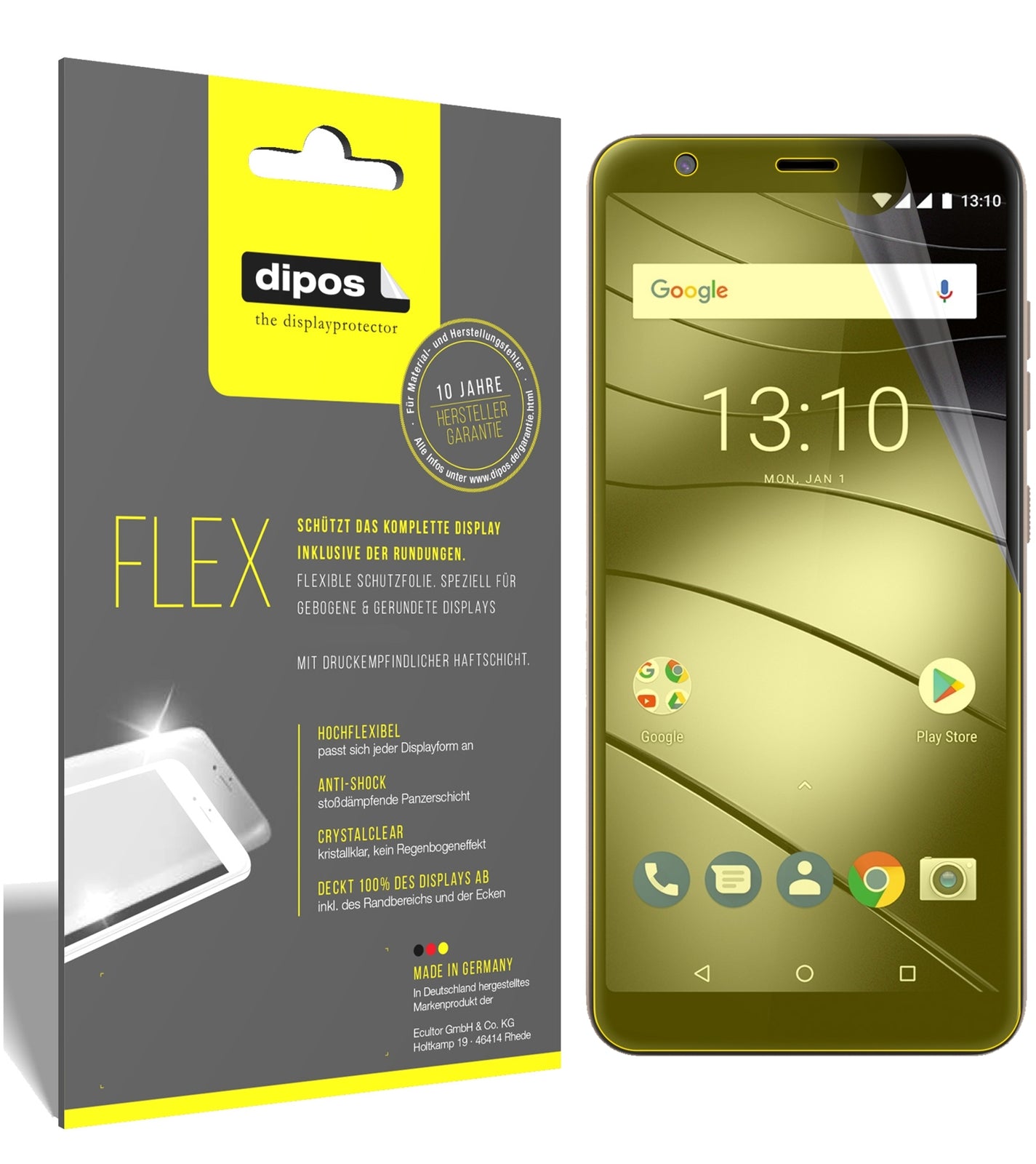 Klare Displayschutzfolie von dipos passend für Gigaset GS280, 100% Displayabdeckung und blasenfreie Montage