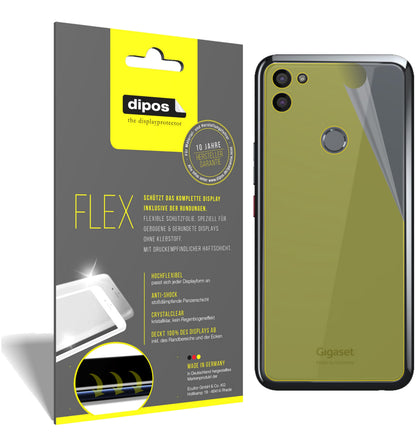 Klare Displayschutzfolie von dipos passend für Gigaset GS5 Rückseite, 100% Displayabdeckung und blasenfreie Montage