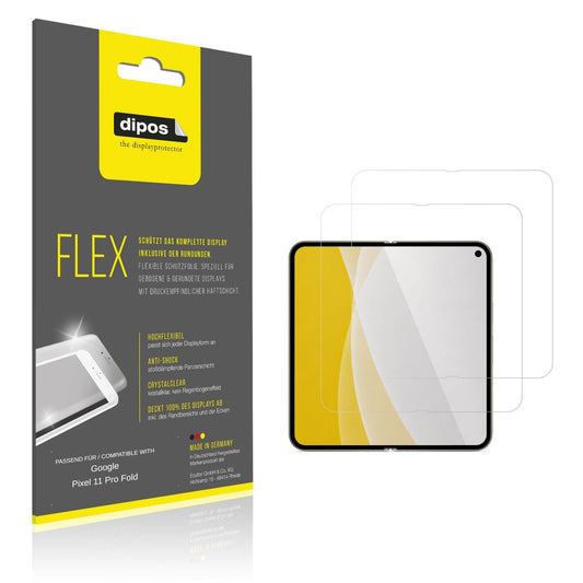 Klare Displayschutzfolie von dipos passend für Google Pixel 11 Pro Fold Innenseite, 100% Displayabdeckung und blasenfreie Montage
