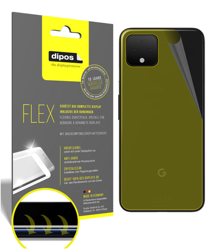 Klare Displayschutzfolie von dipos passend für Google Pixel 4 XL Rückseite, 100% Displayabdeckung und blasenfreie Montage