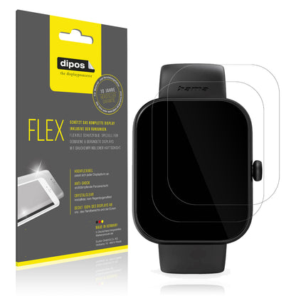 Klare Displayschutzfolie von dipos passend für Hama Fit Watch 5000, 100% Displayabdeckung und blasenfreie Montage
