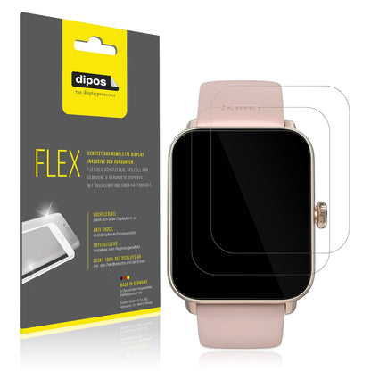 Klare Displayschutzfolie von dipos passend für Hama Smartwatch 6010, 100% Displayabdeckung und blasenfreie Montage