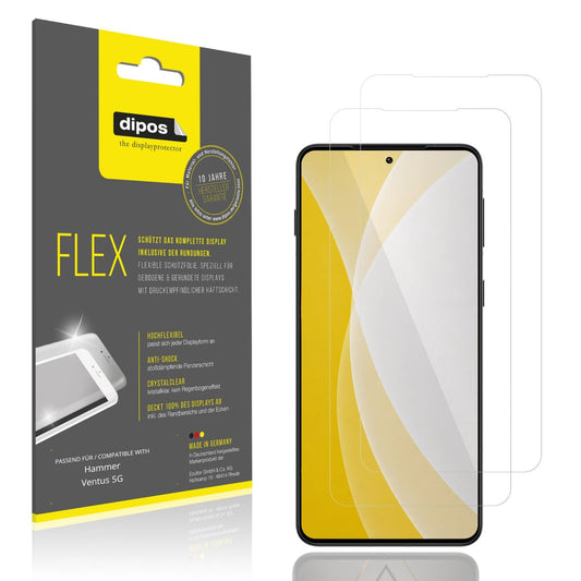 Klare Displayschutzfolie von dipos passend für Hammer Ventus 5G, 100% Displayabdeckung und blasenfreie Montage