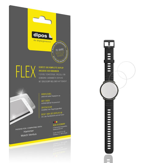 Klare Displayschutzfolie von dipos passend für Hammer Watch Ventus, 100% Displayabdeckung und blasenfreie Montage