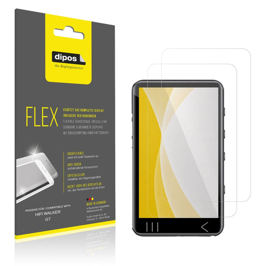 Klare Displayschutzfolie von dipos passend für HIFI WALKER G7, 100% Displayabdeckung und blasenfreie Montage
