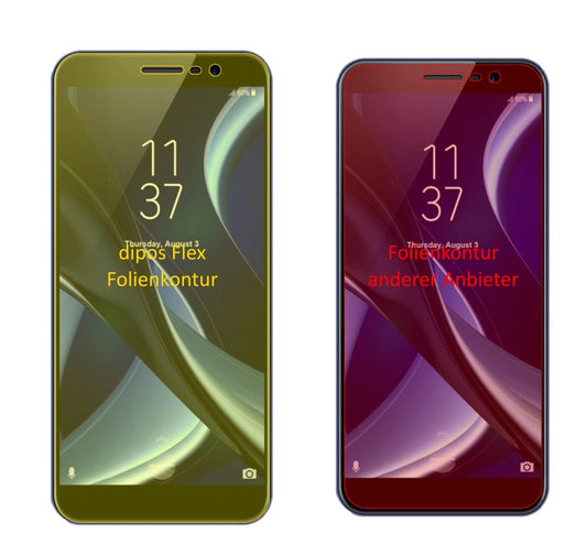 Klare Displayschutzfolie von dipos passend für HOMTOM S16, 100% Displayabdeckung und blasenfreie Montage