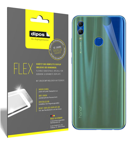 Klare Displayschutzfolie von dipos passend für Honor 10 Lite Rückseite, 100% Displayabdeckung und blasenfreie Montage