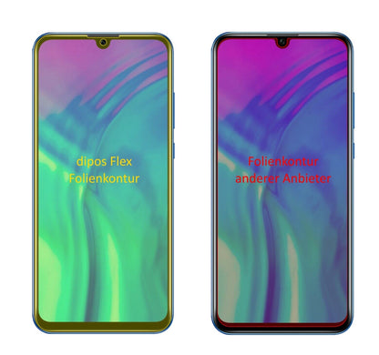Klare Displayschutzfolie von dipos passend für Honor 20i, 100% Displayabdeckung und blasenfreie Montage