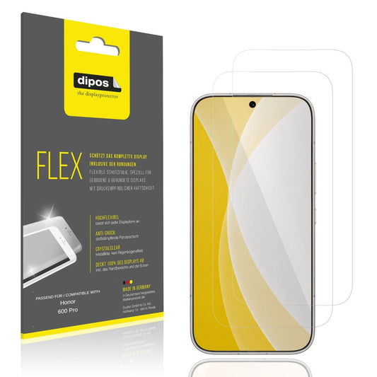 Klare Displayschutzfolie von dipos passend für Honor 600 Pro, 100% Displayabdeckung und blasenfreie Montage