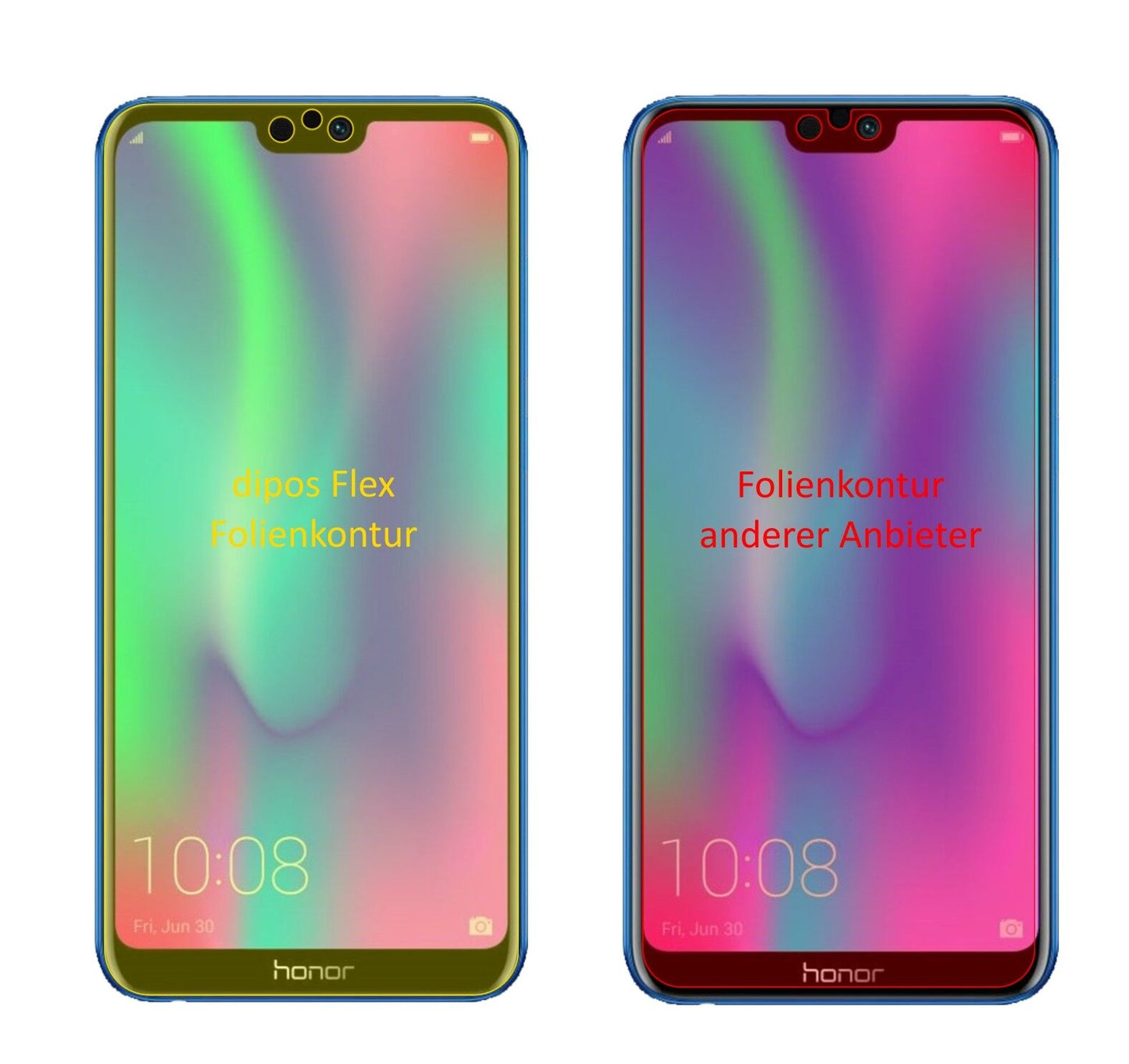 Klare Displayschutzfolie von dipos passend für Honor 9N, 100% Displayabdeckung und blasenfreie Montage