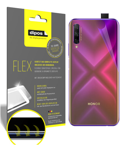 Klare Displayschutzfolie von dipos passend für Honor 9X Rückseite, 100% Displayabdeckung und blasenfreie Montage
