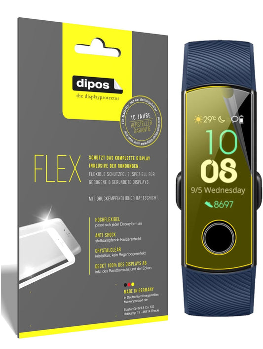 Klare Displayschutzfolie von dipos passend für Honor Band 4, 100% Displayabdeckung und blasenfreie Montage