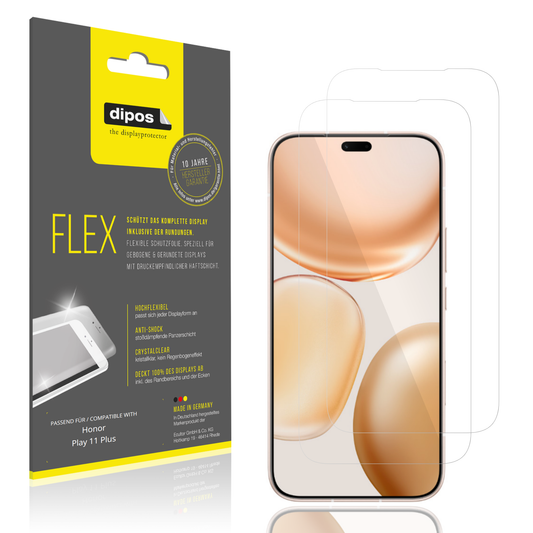 Klare Displayschutzfolie von dipos passend für Honor Play 11 Plus, 100% Displayabdeckung und blasenfreie Montage
