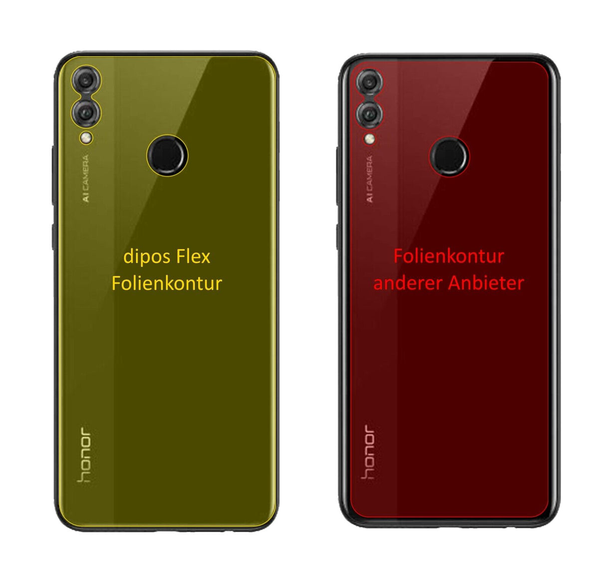 Klare Displayschutzfolie von dipos passend für Honor View 10 Lite Rückseite, 100% Displayabdeckung und blasenfreie Montage