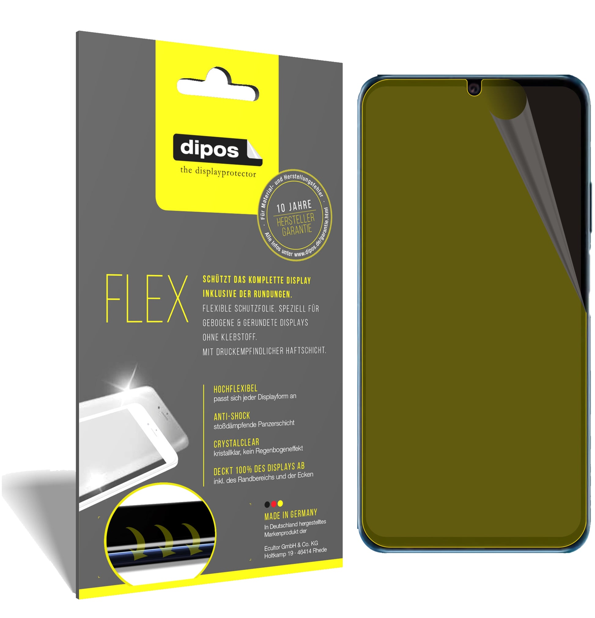 Klare Displayschutzfolie von dipos passend für Honor X30 Max, 100% Displayabdeckung und blasenfreie Montage