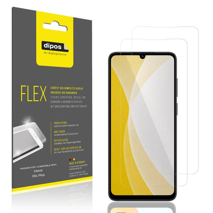 Klare Displayschutzfolie von dipos passend für Honor X5c Plus, 100% Displayabdeckung und blasenfreie Montage